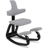 Varier Thatsit kniestoel met rugleuning Grijs/Zwart | Tonal