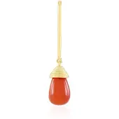Cavill - Zilveren Hanger Verguld - 925 Sterling Zilver - Rode Onyx Briolette Cabochon 4,724 ct - Luxueuze Elegante Sieraad uit Brazilië