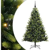 vidaXL Kunstmatige Scharnierende Kerstboom 300 LEDs Groen 180 cm