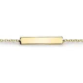 Zinzi Gold 14 karaat gouden armband plaatje glad ZGA176