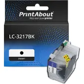 PrintAbout Inktcartridge LC-3217BK Zwart Hoge capaciteit geschikt voor Brother