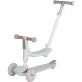 Eco toys Flynn Wit/Beige 2-in-1 Kinderstep met Duwstang