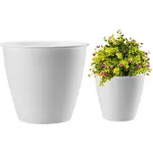 Galicja Witte plastic bloempot voor azalea's, 13 x 12 cm