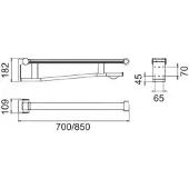 Keuco PLAN Care inklapbare steungreep, met toiletrolhouder, 700mm, 34903010751