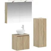 vidaXL Badkamermeubel Set 4 st Sonoma Eiken Bewerkt hout en glas