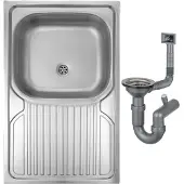 Deante Apollo Serie - Roestvrijstalen Spoelbak - 1 Kom - Inclusief Syfon - 80x50 cm