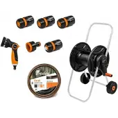 Bradas Slangenwagen incl. slang 20m en hulpstukken