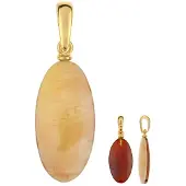 Cavill - Zilveren hanger met vergulde 925 sterling zilver - Baltische barnsteen ovale cabochon 2,667 ct - Tijdloos Barnsteen Sieraad cadeau voor dames