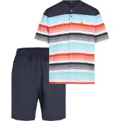 Hajo heren shortama blauw en rode strepen | Maat 50