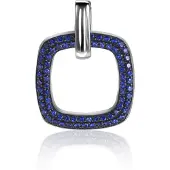 Zinzi zilveren vierkante hanger blauw ZIH1159B