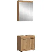 Furnilux Moderne badcombinatie spiegelkast en wastafel compacte badkamer