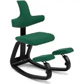 Varier Thatsit kniestoel met rugleuning Groen/Zwart | Tonal