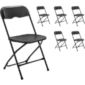 Oviala - Set van 6 zwarte inklapbare ontvangststoelen - REKKEM