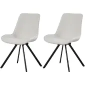 Furnilux Emilia draaistoel set van 2 in crème moderne 360° swivel stoel