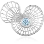 Cavill - Zilveren Hanger - 925 Sterling Zilver Gerhodineerd - Hemelblauwe Topaas 1,44 ct Rondgeslepen - Elegante Topaas Sieraad Dames
