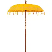 vidaXL Balinese Parasol Geel 185 x 185 x 260 cm Katoen