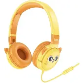 Hoco Kinder Koptelefoon Kattenoortjes met Kabel en Ingebouwde Microfoon Geel