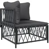vidaXL 3-delige loungeset voor de tuin met kussens, antracietkleurig, van staal