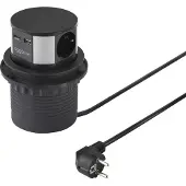 Sygonix SY-6887466 Stekkerdoostoren 3-voudig Zwart, Zilver Randaarde stekker 1 stuk(s)