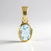 Cavill - Hemelsblauwe Topaas Hanger - 925 Sterling Zilver Verguld - Ovaal 0,855 ct Bezelzetting - Elegante Braziliaanse Edelsteen Sieraad