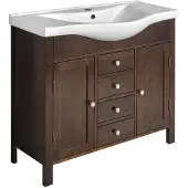 Sapho Ambra Wastafelmeubel 96x82x34,5cm, gebeitst sparrenhout