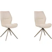 Label51 - Eetkamerstoel Comfy - Beige - 64x48x91cm - Set van 2