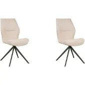 Label51 - Eetkamerstoel Comfy - Beige - 64x48x91cm - Set van 2