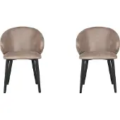 Label51 - Eetkamerstoel Logan - Taupe - 62x57x84cm - Set van 2