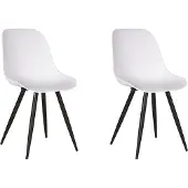 Label51 - Eetkamerstoel Monza - Wit - 54x46x88cm - Set van 2
