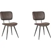 Label51 Fos eetkamerstoel leder antraciet - set van 2 stoelen