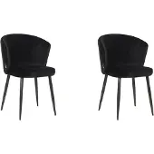 Label51 - Eetkamerstoel Wave - Zwart - 60x58x85cm - Set van 2