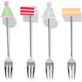 HEMA Gebaksvorkjes feest - 4 stuks (zilver)
