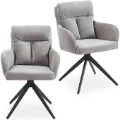 Idimex Eetkamerstoelen ELARA, set van 2, 360° draaibaar – grijs