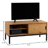 Idimex TV-lowboard SELMA 100 cm van massief hout - naturel