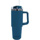 Muitomas Reismok - Travel Mug - Dubbele geïsoleerde wand - Praktisch rietje & handvat - 900ml - Blauw