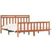 vidaXL Bedframe met hoofdeinde 2 pcs Wasbruin 205,5 x 185,5 x 100 cm