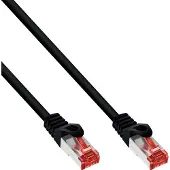InLine Patchkabel, S/FTP (PiMf), Cat.6, 250 MHz, PVC, koper, zwart, 40m