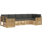 vidaXL Tuinset met 7 zitplaatsen, wit en antraciet, polyester