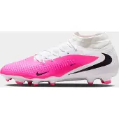 Nike Phantom 6 High Academy Gras / Kunstgras Voetbalschoenen (MG) Wit Felroze Zwart