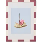HEMA Fotolijst A4 21x29.7cm hout strepen (bordeauxrood)