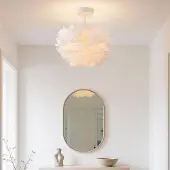 LumenXL Elegante plafondlamp Roselle met witte veren