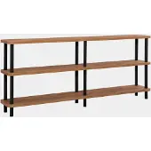 Norda Design Dora Boekenplank | 100% Gemelamineerd | 25mm Dikte | Haagbeuken Poten | 180cm Breedte 74cm Hoogte | Zwart Atlantisch Pijnboomhout