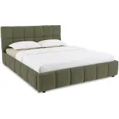 Idimex Gestoffeerd bed EMILIA 140x200 cm met lattenbodem – Groen
