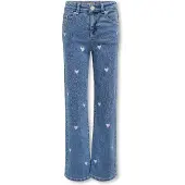 ONLY GIRLS Jeans 'KMGJUICY' blauw / wit