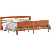 vidaXL Bedframe met plank met opslag 2 st Wasbruin Massief Vurenhout