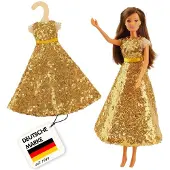 Heless Paillettenjurk Goldstar voor Modepoppen - 29cm