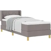 vidaXL Boxspring bed met kussen met hoofdeinde Taupe 200 x 80 cm Stof