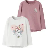 Name it Shirt 'NMFVix' duifblauw / mauve / rosé / wit