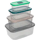 5five Simply Smart Set van 4 Luchtdichte Bewaarbakjes Rechthoekig - Kliksluiting