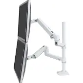 Ergotron LX Dual Arm Stacking Tall Desk Mount Tafelbeugel voor monitor Aantal monteerbare displays: 2 Display(s) 38,1 cm (15) - 101,6 cm (40) Wit In hoogte